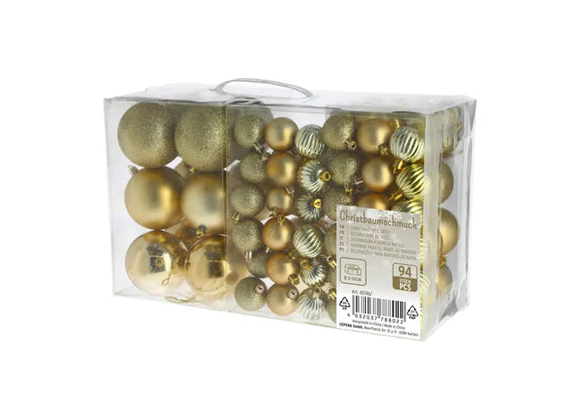Goldener Christbaumkugel-Mix - 94er Set Luxuriöser Schmuck TK Gruppe® Grosshandel 