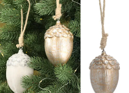 Goldener Eichelzapfen-Hänger, 12cm Hoch - Edle Weihnachtsdekoration TK Gruppe® Grosshandel 