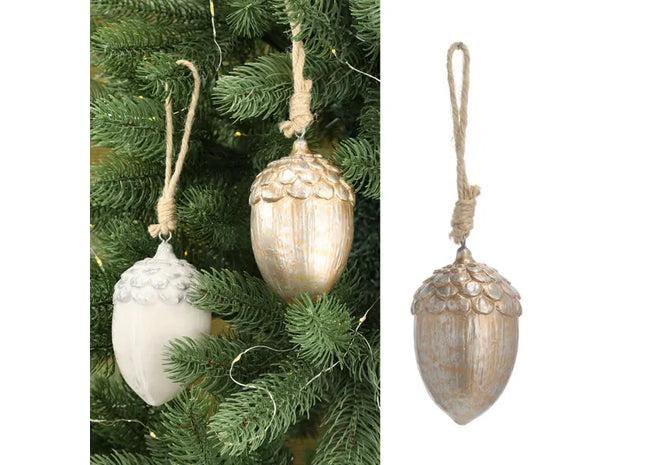 Goldener Eichelzapfen-Hänger, 12cm Hoch - Edle Weihnachtsdekoration TK Gruppe® Grosshandel 