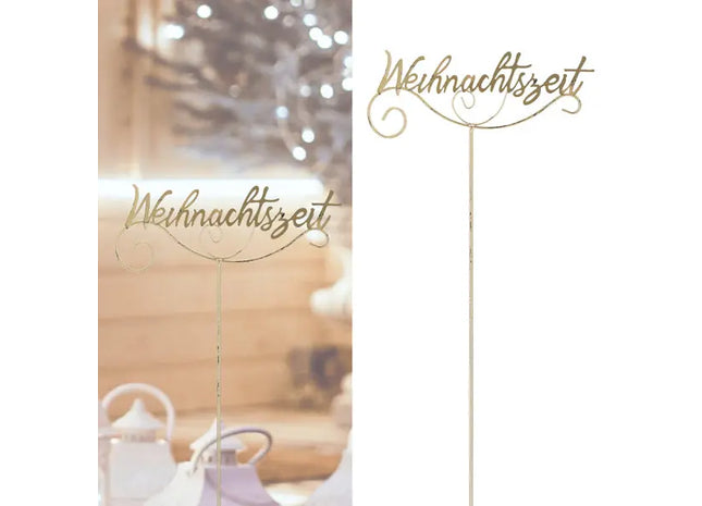 Goldener Gartenstecker 'Weihnachtszeit', Höhe 110 cm TK Gruppe® Grosshandel 