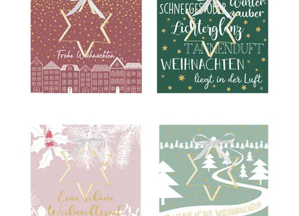 Goldener Keksausstecher Stern auf Karte, Elegantes Backzubehör - 100 Zeichen TK Gruppe® Grosshandel 