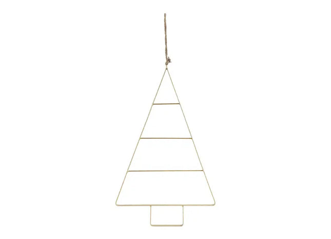 Goldener Metallhänger in Tannenbaumform, Ca. 27x45 cm – Festliche Dekoration TK Gruppe® Grosshandel 