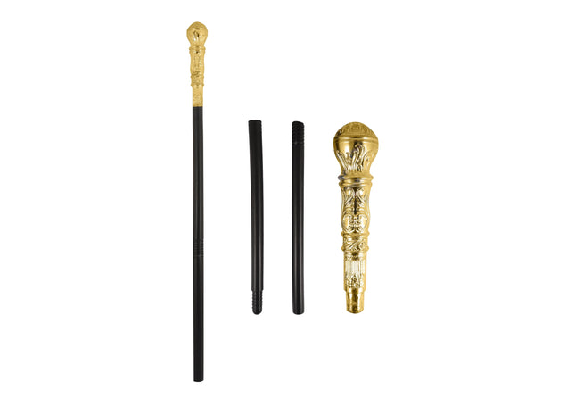 Goldener Pimp Stock 81cm, 3er-Set, Verkleidungszubehör mit Goldspitze TK Gruppe® Grosshandel 