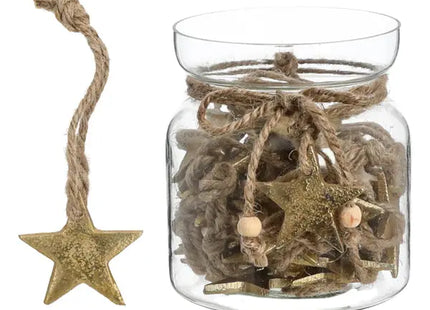 Goldener Stern-Anhänger aus Metall, 5cm Durchmesser - Stilvolles Accessoire TK Gruppe® Grosshandel 