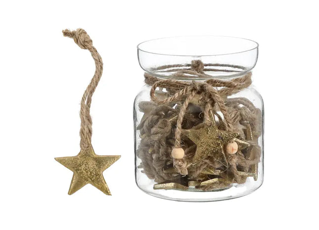 Goldener Stern-Anhänger aus Metall, 5cm Durchmesser - Stilvolles Accessoire TK Gruppe® Grosshandel 