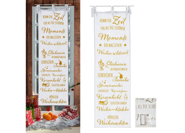 Goldener Weihnachtsvorhang, festlich, ca. 145 cm Länge TK Gruppe® Grosshandel 