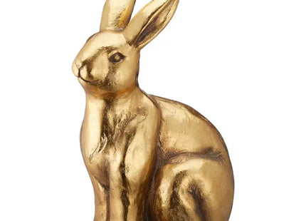 Goldener XL sitzender Hase - Große 42cm Dekofigur für Zuhause und Gartengestaltung TK Gruppe® Grosshandel 