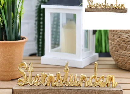 Goldenes Deko-Element 'Sternstunden' auf Sockel, ca. 30cm Länge TK Gruppe® Grosshandel 