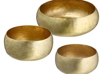 Goldenes Dekoschalen-Trio, 3er Set - Stilvolle Wohnakzente TK Gruppe® Grosshandel 