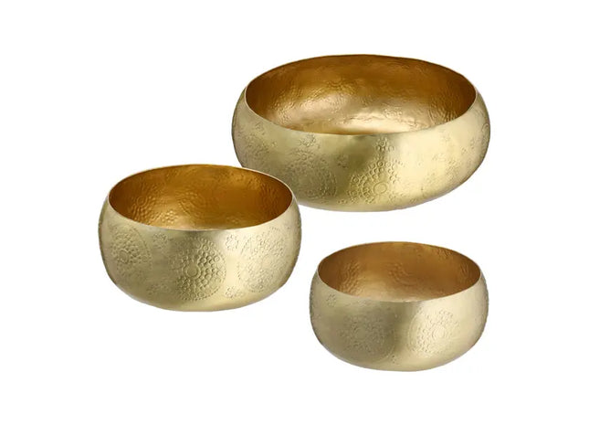 Goldenes Dekoschalen-Trio, 3er Set - Stilvolle Wohnakzente TK Gruppe® Grosshandel 