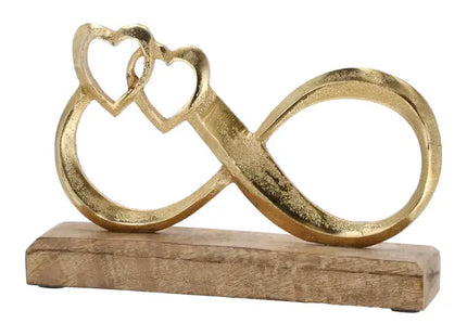 Goldenes Unendlichkeitssymbol mit Herzen, klein, 20cm TK Gruppe® Grosshandel 