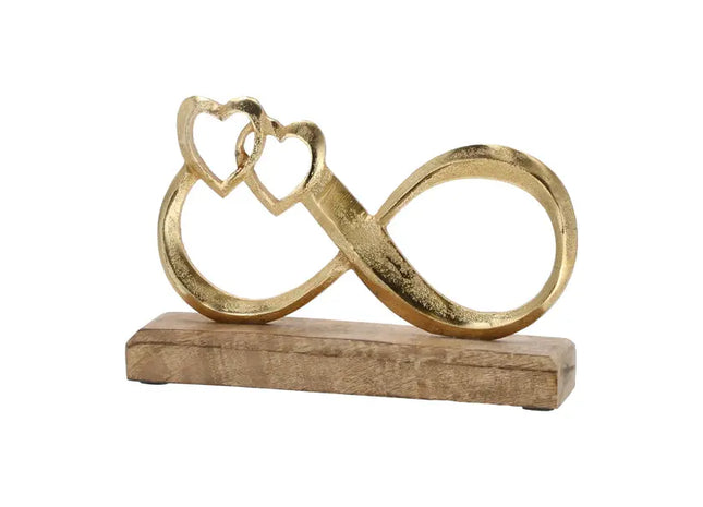 Goldenes Unendlichkeitssymbol mit Herzen, klein, 20cm TK Gruppe® Grosshandel 