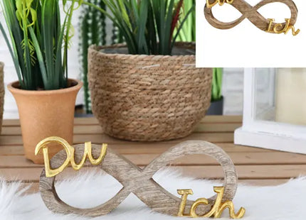 Goldenes Unendlichkeitszeichen 'Du und Ich' - Kleines Dekostück, ca. 19cm Länge TK Gruppe® Grosshandel 