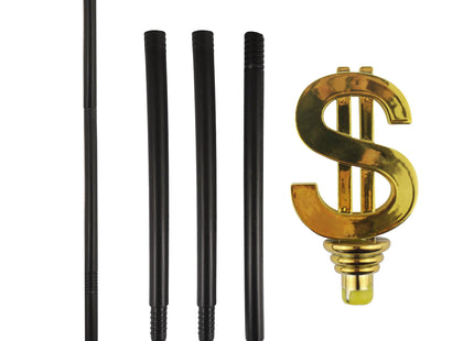 Goldtop Dollar Zauberstab, 105 cm – Set mit 4 Teilen, Party- und Eventbedarf TK Gruppe® Grosshandel 