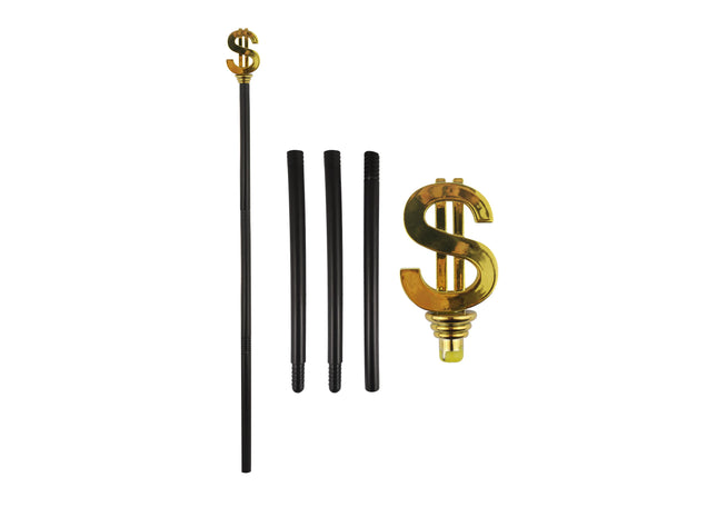 Goldtop Dollar Zauberstab, 105 cm – Set mit 4 Teilen, Party- und Eventbedarf TK Gruppe® Grosshandel 