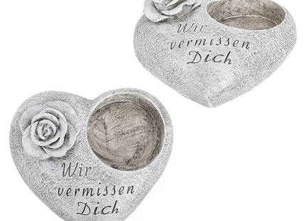 Grabdeko Herz - Erinnerungsstück mit Spruch, ca. 12x13 cm - Gedenkendes Symbol TK Gruppe® Grosshandel 