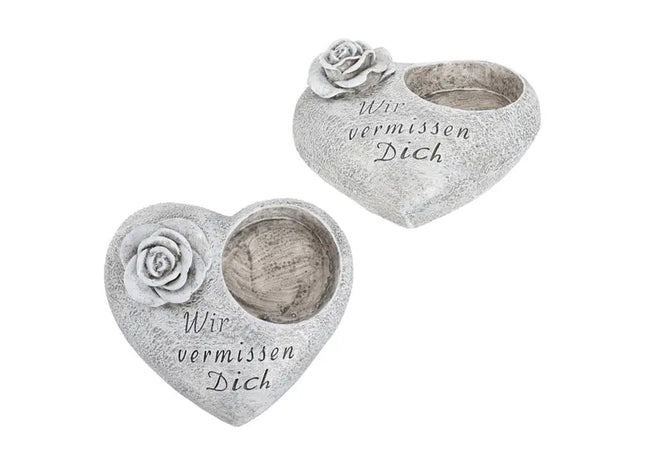 Grabdeko Herz - Erinnerungsstück mit Spruch, ca. 12x13 cm - Gedenkendes Symbol TK Gruppe® Grosshandel 