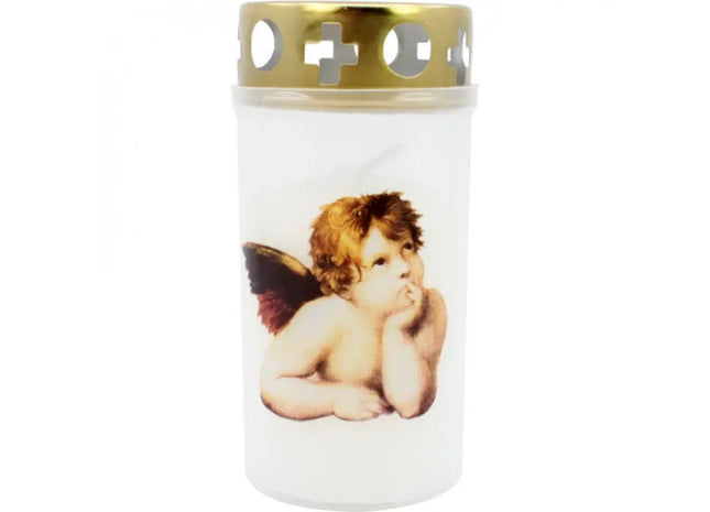 Grablicht mit goldenem Deckel und Engelsmotiven, 140g TK Gruppe® Grosshandel 