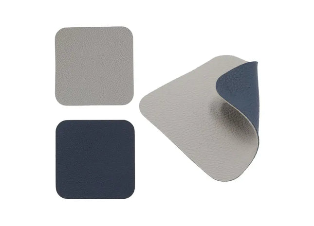 Untersetzer PVC, ca. 10x10cm, Blau/Grau – Moderne Tischmatte | Strapazierfähige PVC-Getränkeuntersetzer TK Gruppe® Grosshandel 