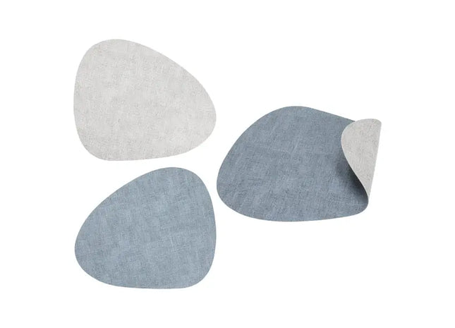 Modernes Tischset aus PVC - Stone Blau/Grau meliert, Robust & Pflegeleicht, Stilvolle Tischunterlage TK Gruppe® Grosshandel 