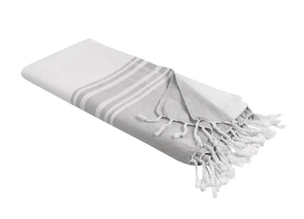 thanxx HammamBeach&Shower Handtuch - Weiß/Grau: Weich, Saugfähig, Vielseitig TK Gruppe® Grosshandel 