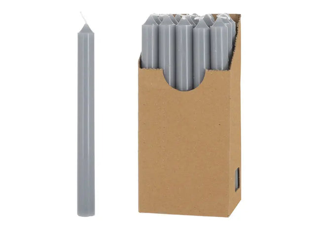 Graue Stabkerzen, 22cm, 20er Pack im Display - Elegante Moderne Beleuchtung TK Gruppe® Grosshandel 