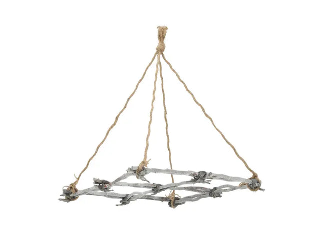 Grauer Deko-Hänger aus Zweigen, Wandgestaltung, 40x40 cm TK Gruppe® Grosshandel 