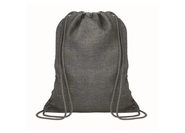 Grauer Melierter Kordelzugbeutel TOCAYO - Stilvoller & Praktischer Zugbeutel TK Gruppe® Grosshandel 
