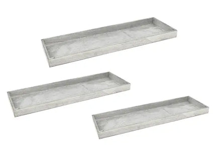 Graues Holztablett, rechteckig, 3-teiliges Set - Vielseitige Dekorationsaccessoires TK Gruppe® Grosshandel 