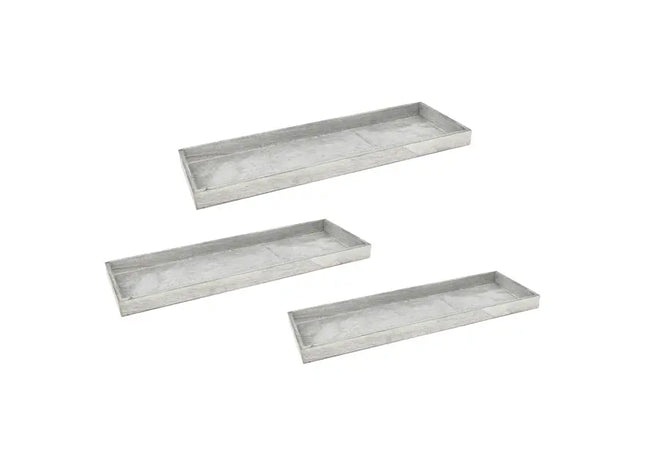 Graues Holztablett, rechteckig, 3-teiliges Set - Vielseitige Dekorationsaccessoires TK Gruppe® Grosshandel 
