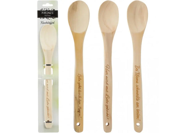 Gravierter Kochlöffel aus Buchenholz, 30cm - Inspirierendes Küchenwerkzeug TK Gruppe® Grosshandel 
