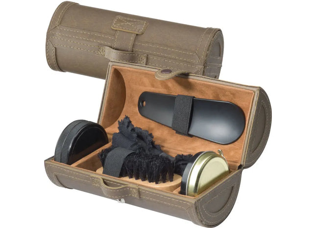 Grenoble Schuhputzrolle, Kompakt und Praktisch, Farbe Braun, Ideal für Reisen und Alltag TK Gruppe® Grosshandel 