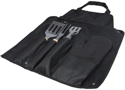 Gril 5-teiliges Grillset mit Handschuh – Elegantes BBQ-Zubehör in Schwarz TK Gruppe® Grosshandel 