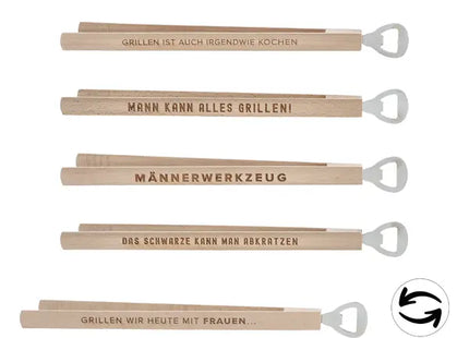Grillzange mit integriertem Flaschenöffner, 6er-Set, 37 cm - BBQ Must-Have TK Gruppe® Grosshandel 