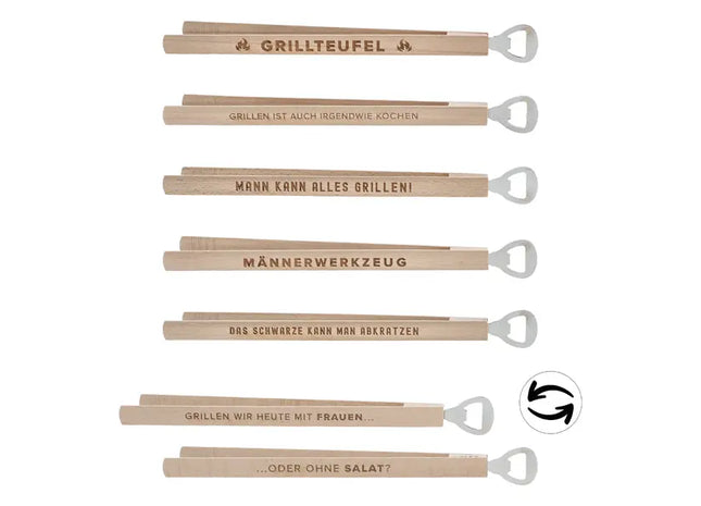 Grillzange mit integriertem Flaschenöffner, 6er-Set, 37 cm - BBQ Must-Have TK Gruppe® Grosshandel 
