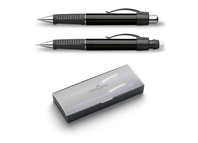 Grip Plus Schreibset mit Kugelschreiber und Druckbleistift - Schwarz - Multifunktionale Schreibutensilien TK Gruppe® Grosshandel 