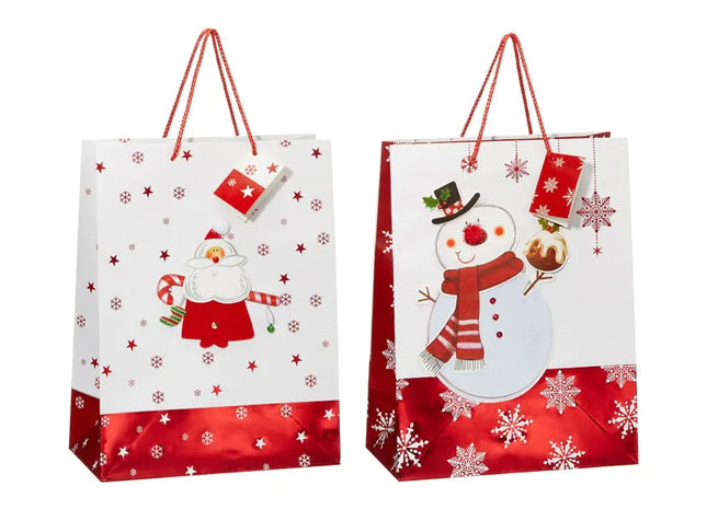 Große 3D Winter-Geschenktüten, 2 Verschiedene Designs, Ideal für Festtage TK Gruppe® Grosshandel 
