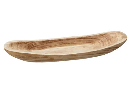 Große Boot-förmige Holz-Dekoschale, 60x23cm rustikale Holzschale, Deko Bootsschale, Holzbowl TK Gruppe® Grosshandel 