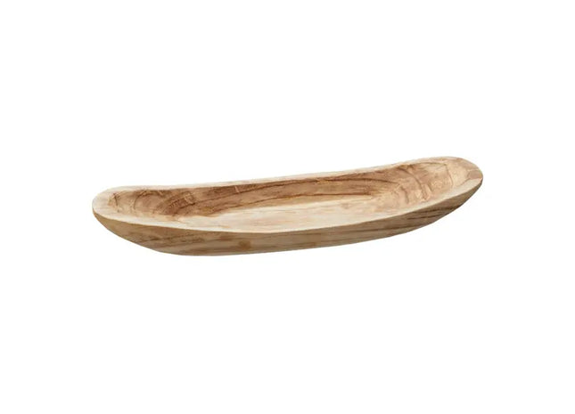 Große Boot-förmige Holz-Dekoschale, 60x23cm rustikale Holzschale, Deko Bootsschale, Holzbowl TK Gruppe® Grosshandel 