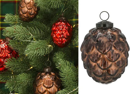 Große Christbaumhänger Zapfen in Braun, Festliche Dekoration, 8x10cm TK Gruppe® Grosshandel 
