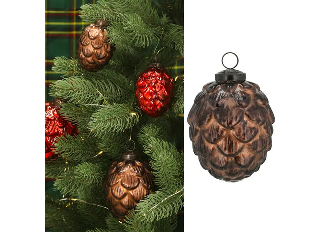 Große Christbaumhänger Zapfen in Braun, Festliche Dekoration, 8x10cm TK Gruppe® Grosshandel 