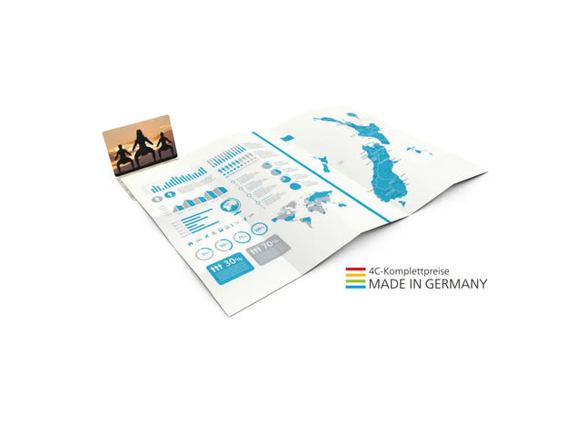 Große Concept-Card Recycling 50-teilige Falzkachel Farbiger 4C-Druck Umweltfreundlich TK Gruppe® Grosshandel 