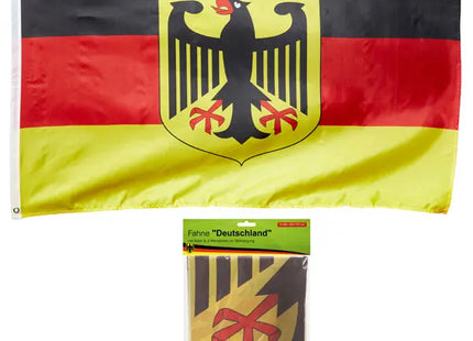 Große Deutschlandfahne mit Adler, 90x150cm, Robust & Wetterfest TK Gruppe® Grosshandel 