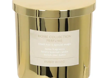 Große Duftkerze Amber Wood, Goldfarben, Höhe ca. 11cm - Edles Aroma TK Gruppe® Grosshandel 