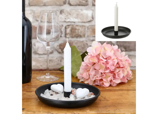 Große Elegante Schwarze Schale mit Kerzenständer, Durchmesser 18,5 cm TK Gruppe® Grosshandel 