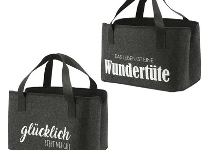 Große Filz-Aufbewahrungstaschen, 40x26,5x21 cm, Doppelpack, Vielseitige Organizer TK Gruppe® Grosshandel 