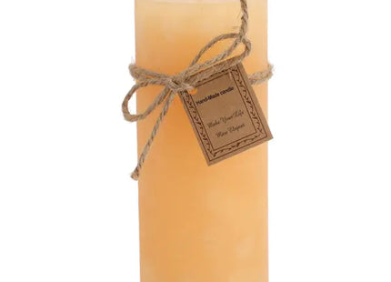 Große Gefrostete Stumpenkerze in Aprikose, 7x16 cm TK Gruppe® Grosshandel 