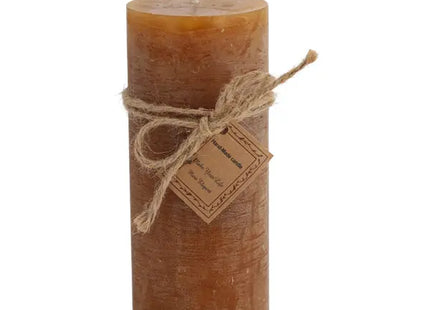 Große Gefrostete Stumpenkerze in Braun, Rustikales Ambiente, 7x16 cm TK Gruppe® Grosshandel 