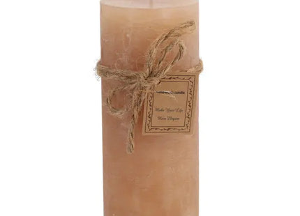 Große Gefrostete Stumpenkerze in Hellbraun, Stilvolles Wohnaccessoire, 7x16 cm TK Gruppe® Grosshandel 