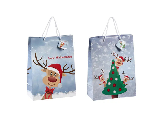 Große Geschenktüten Rentier Ole, 2er-Set, Ca. 33cm Hoch TK Gruppe® Grosshandel 
